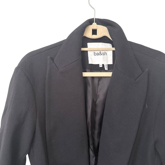BA&SH Lady Belted Blazer Style Jacket Black X-Small - Picture 5 of 6